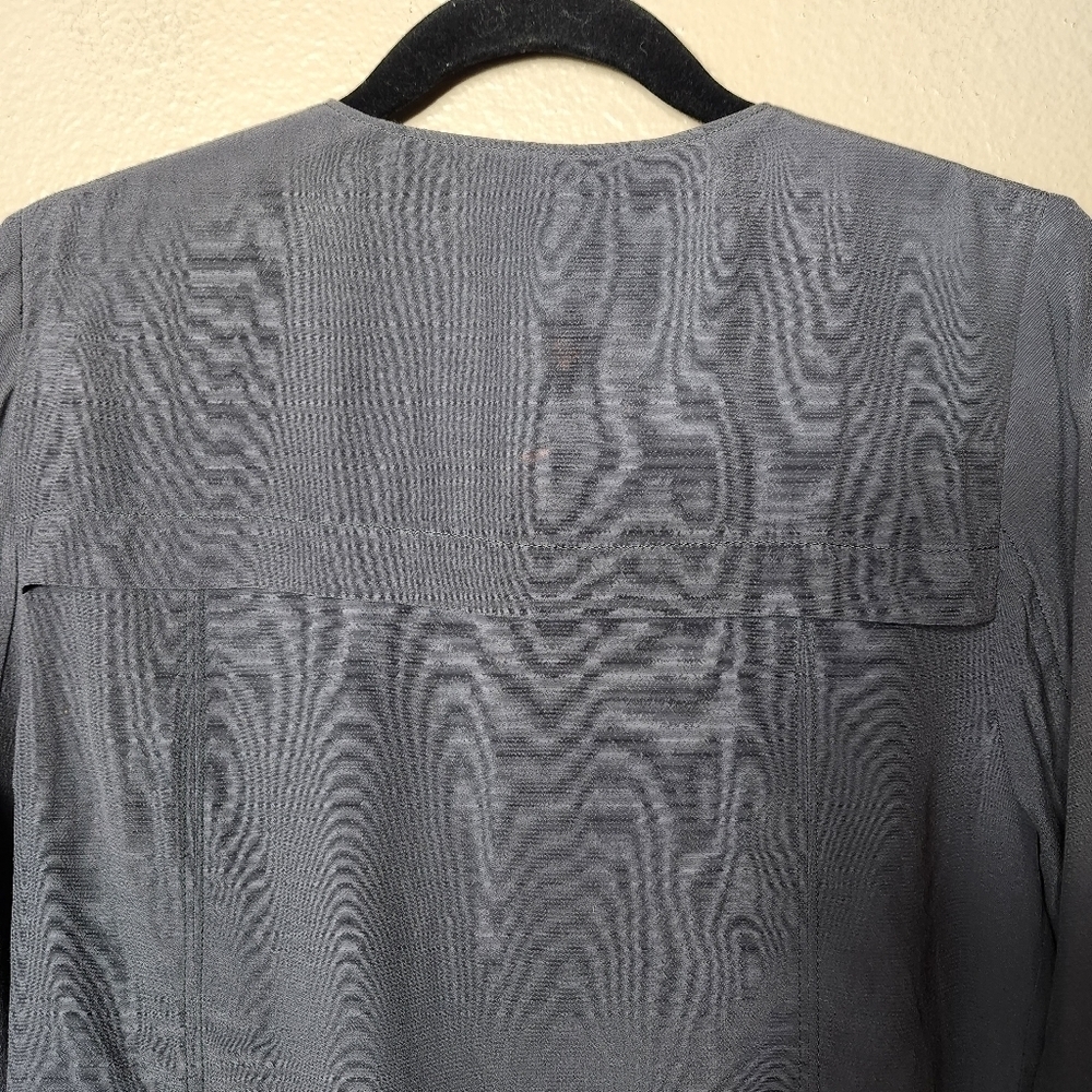 Anthropologie Elevenses Dark Gray Rayon Open Waterfall Moto Style Jacket-Size S - Picture 9 of 10